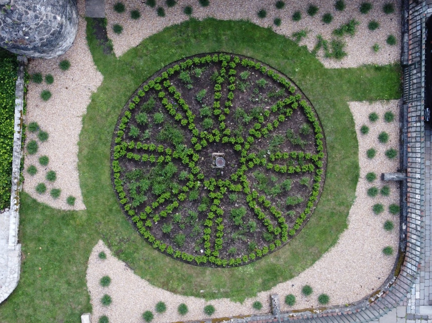 Photograph of the new Knot Garden by Geoff Watkins, Aerial Imaging South East.